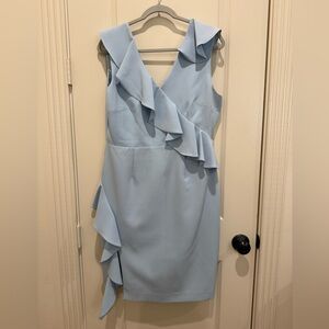 Gianni Bini Pale Blue Ruffle Midi Dress